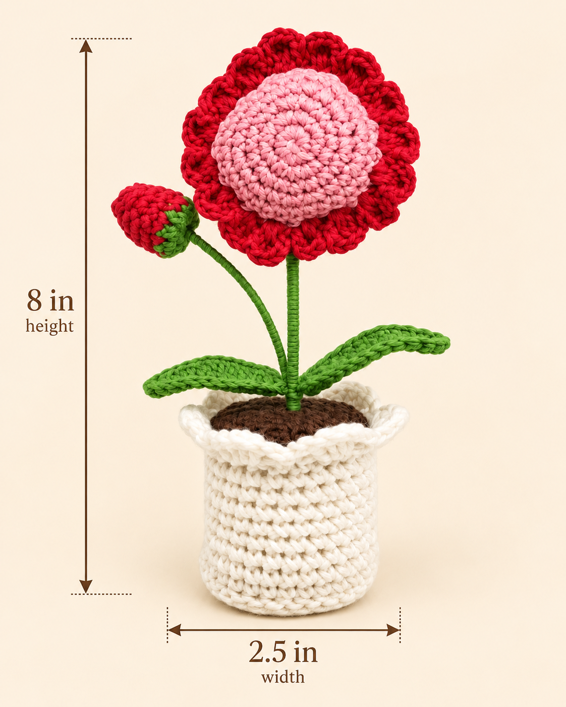 Crimson Blush Sunflower Bloom Pot