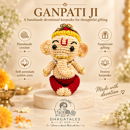 Handmade Crochet Ganesh Ji