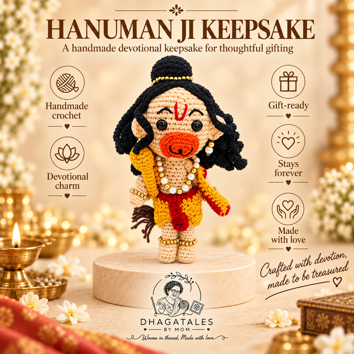 Handmade Crochet Hanuman Ji