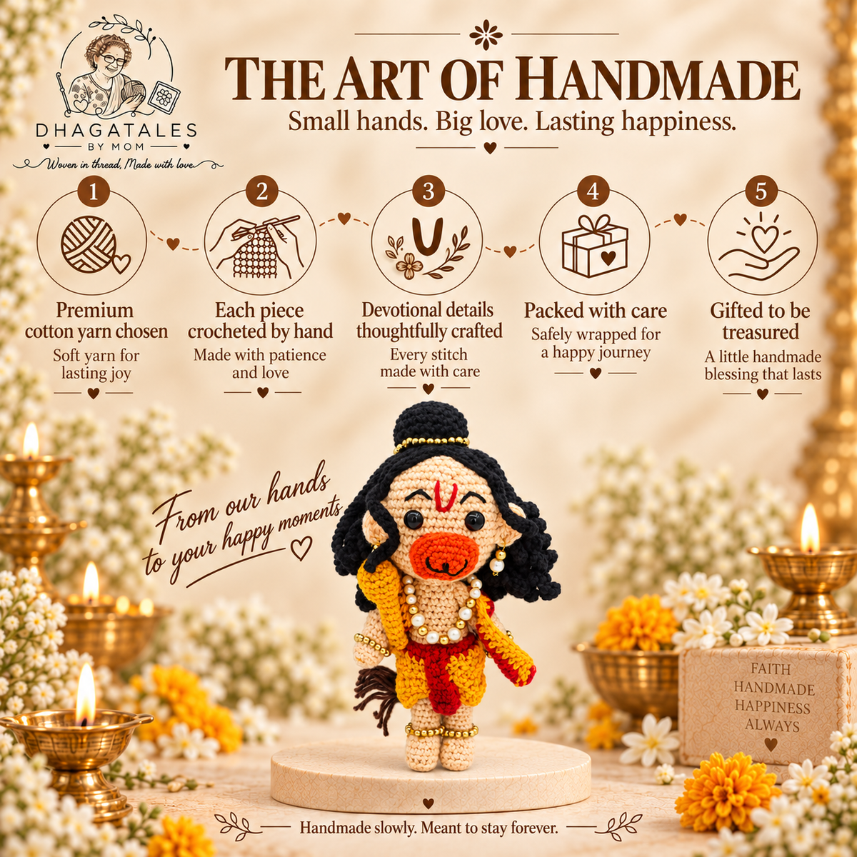 Handmade Crochet Hanuman Ji
