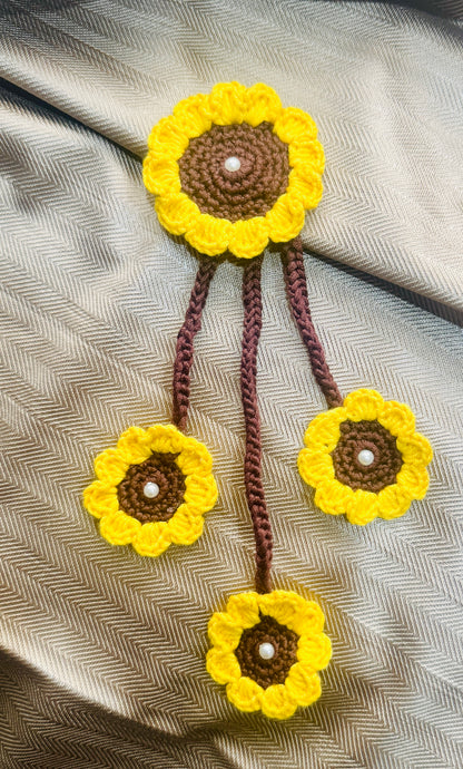 Sunflower Tassel Hair Charm
