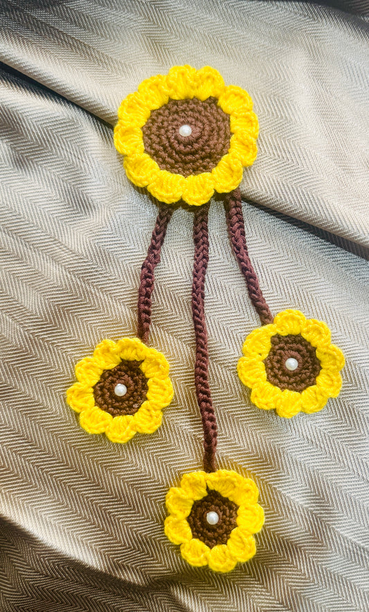 Sunflower Tassel Hair Charm
