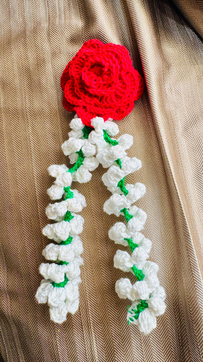 Rose & Mogra Cascade Gajra – Classic