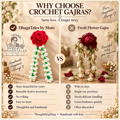 Rose & Mogra Cascade Gajra – Classic