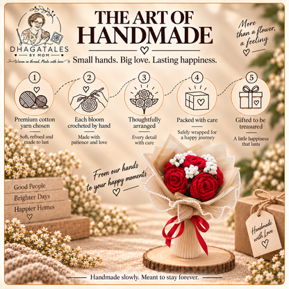 Forever Yours Crimson Elegance Bouquet handmade process journey